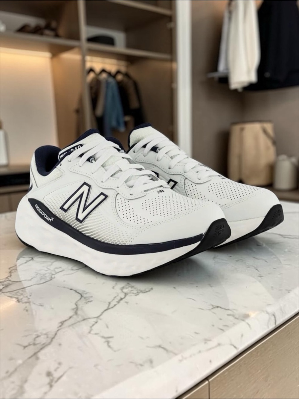 New Balance Fresh Foam X 840F White Navy Men's Size 13 Running Shoes MW840FW1